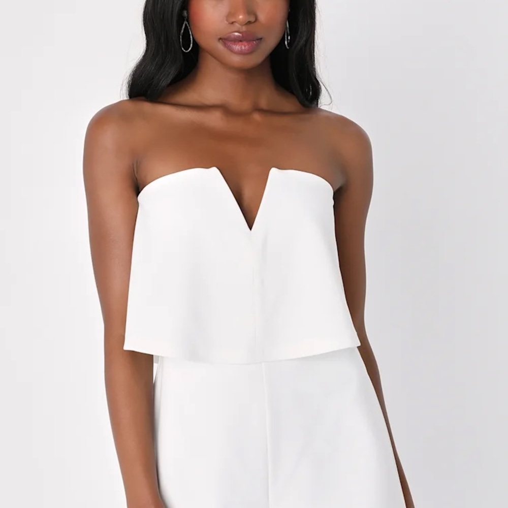 Lulu's White Strapless Romper